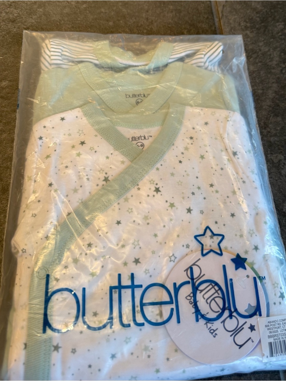ButterBlu Long Sleeve Baby Onesies Set of 3 Size 6 to 9 Months